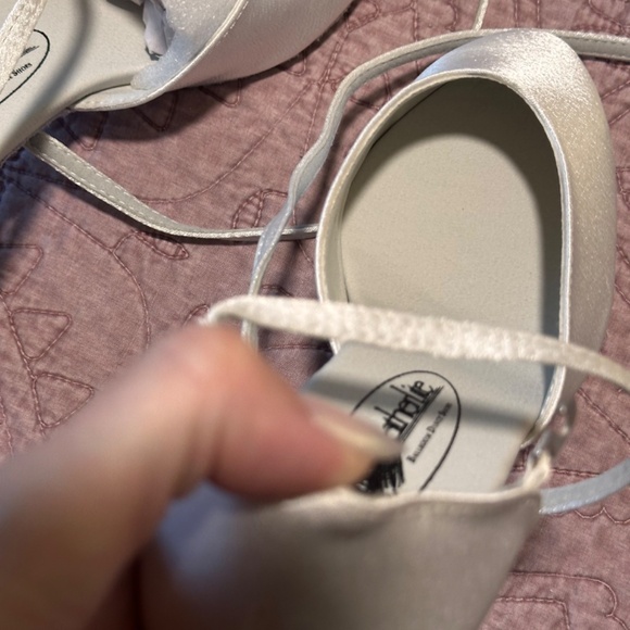 Featherlite Ballroom Dance Shoes - 9 Narrow - Carol White Satin, 1.3" Heel - Picture 5 of 14